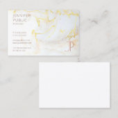 Modernes, elegantes Template Gold-Marmor-Monogramm Visitenkarte (Vorne/Hinten)