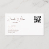 Modernes Elegantes Terracotta Minimalistisch QR Co Visitenkarte (Rückseite)