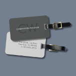 Modernes elegantes Texturgrau Monogram Gepäckanhänger<br><div class="desc">Elegantes individualisierbares Gepäckanhänger-Design mit einzigartigem,  texturiertem grauem Hintergrund und Ihrem Monogramm.</div>