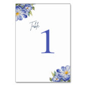 Modernes, elegantes Tischschild mit hoher Blumen Tischnummer (Rückseite)