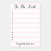 Modernes elegantes, trendiges Rosa gestreift, um e Post-it Klebezettel (Vorderseite)