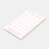 Modernes elegantes, trendiges Rosa gestreift, um e Post-it Klebezettel (angewinkelt)