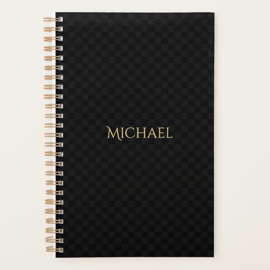 Modernes Elegantes, trendy Black Gold Woche & Mona Planer (Vorderseite)