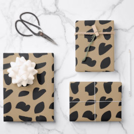 Modernes elegantes, trendy Leopard-Muster Geschenkpapier Set