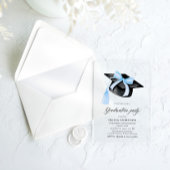 Modernes Elegantes Trendy Stylish Blue Bow Abschlu Acryleinladungen