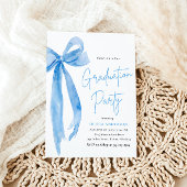 Modernes Elegantes Trendy Stylish Blue Bow Abschlu Einladung