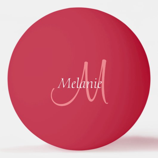 Modernes, elegantes, trendy Template Monogramm Tischtennisball (Vorderseite)