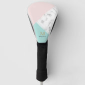 Modernes, elegantes, türkisfarbenes Marmormonogram Golf Headcover (Vorderseite)