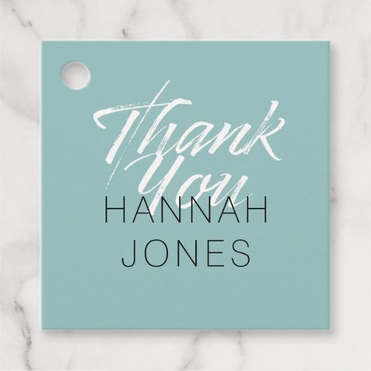 Modernes elegantes türkisfarbenes Mint Green Braut Geschenkanhänger (Vorderseite)