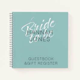 Modernes elegantes türkisfarbenes Mint Green Braut Notizblock