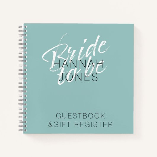 Modernes elegantes türkisfarbenes Mint Green Braut Notizblock (Vorderseite)