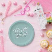 Modernes elegantes türkisfarbenes Mint Green Braut Pappteller (Party)