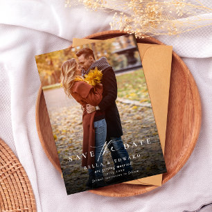 Modernes elegantes Typografie-Foto Hochzeit Einfac Save The Date