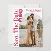 Modernes elegantes Typografie-Foto Save the Date I Einladung (Vorderseite)
