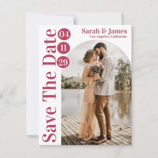 Modernes elegantes Typografie-Foto Save the Date I Einladung (Vorderseite)