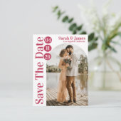Modernes elegantes Typografie-Foto Save the Date I Einladung (Stehend Vorderseite)