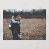 Modernes elegantes Typografie-Weißes Overlay-Foto Save The Date (Rückseite)