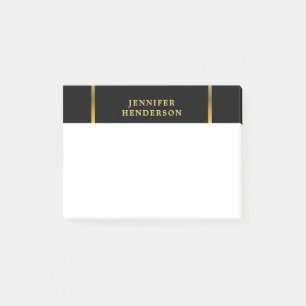 Modernes, elegantes und elegantes Schwarz-Gold-ber Post-it Klebezettel