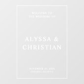 Modernes, elegantes und transparentes Hochzeitssym Fensteraufkleber (Blatt)