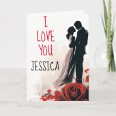 Modernes, elegantes Valentine I Liebe You Couple Karte (Vorderseite)