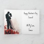 Modernes, elegantes Valentine I Liebe You Couple Karte (Innenseite)