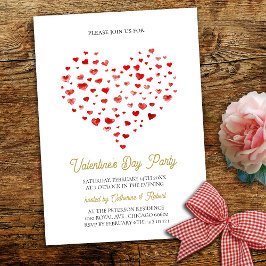 Modernes elegantes Valentinstag Party Rote Herzen Einladung