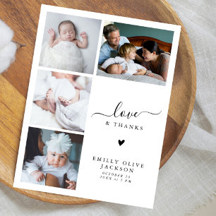 Modernes, elegantes Vier-Foto-neues Baby Vielen Da Postkarte