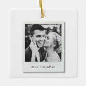 Modernes, elegantes Vintages Foto Weihnachten Keramikornament (Vorderseite)