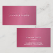 Modernes elegantes, warmes Rosa Modernes, sauberes Visitenkarte (Vorne/Hinten)