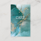 Modernes Elegantes Wasser Aquamarines ätherisches Visitenkarte (Rückseite)