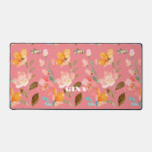 Modernes Elegantes Wasserfarben Rosa Schreibtischunterlage (Vorderseite)