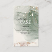 Modernes Elegantes Watercolor Grünes ätherisches Ö Visitenkarte (Rückseite)