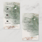 Modernes Elegantes Watercolor Grünes ätherisches Ö Visitenkarte (Vorne/Hinten)