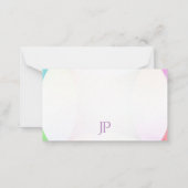 Modernes elegantes Watercolor Hand Script Monogram Mitteilungskarte (Rückseite)