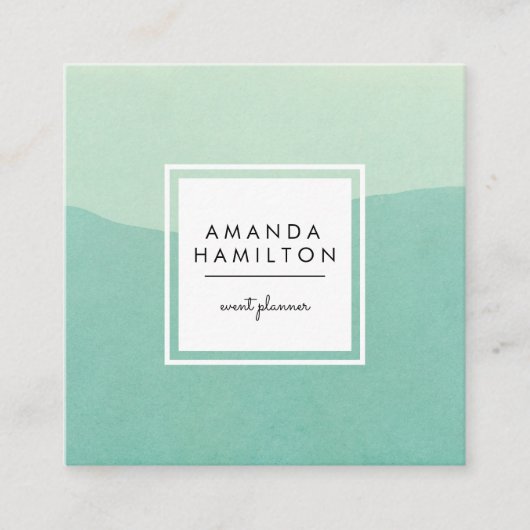 Modernes, elegantes Watercolor-Licht und Dunkeltür Quadratische Visitenkarte (Vorderseite)