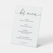 Modernes Elegantes Wedding Bar Menu Pedestal Schil Sockelschild (Vorderseite)