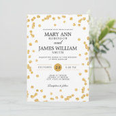 Modernes & elegantes Wedding Gold Glitzer Confetti Einladung (Stehend Vorderseite)