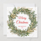 Modernes elegantes Weihnachtsfest Botanisches Grün Feiertagskarte (Vorderseite)