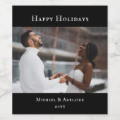 Modernes Elegantes Weihnachtsfest Foto Minimalisti Weinetikett (Einzelnes Label)