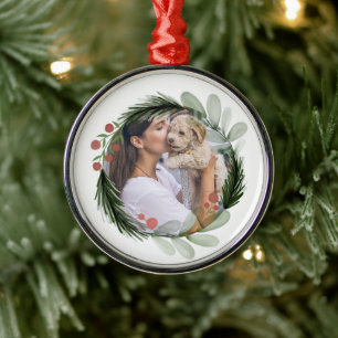 Modernes Elegantes Weihnachtsfest im Foto Ornament Aus Metall