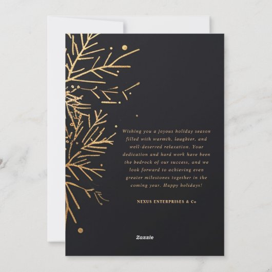 Modernes elegantes Weihnachtsgeschäft Feiertagskarte (Rückseite)