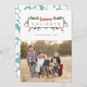 Modernes, elegantes Weihnachtsgeschenk-Foto Feiertagskarte (Vorne/Hinten)