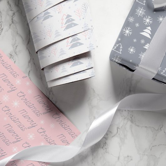 Modernes elegantes Weihnachtsgeschmacksmuster Geschenkpapier Set