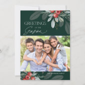 Modernes Elegantes Weihnachtsgrün Foto Feiertagskarte (Vorderseite)