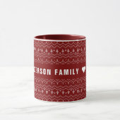 Modernes elegantes Weihnachtsmuster Monogramm Tasse (Zentrum)