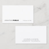 Modernes Elegantes Weiß Beruflich Einfach Schlicht Visitenkarte (Vorne/Hinten)