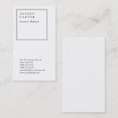 Modernes, elegantes Weiß beruflich Visitenkarte (Vorne/Hinten)