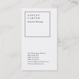 Modernes, elegantes Weiß beruflich Visitenkarte