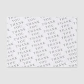 Modernes, elegantes Weiß Schwarz Danke Custom Seidenpapier (Vorderseite)