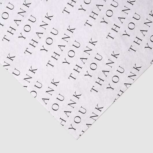 Modernes, elegantes Weiß Schwarz Danke Custom Seidenpapier (Ausschnitt)